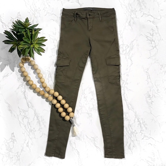 womens olive green skinny cargo pants